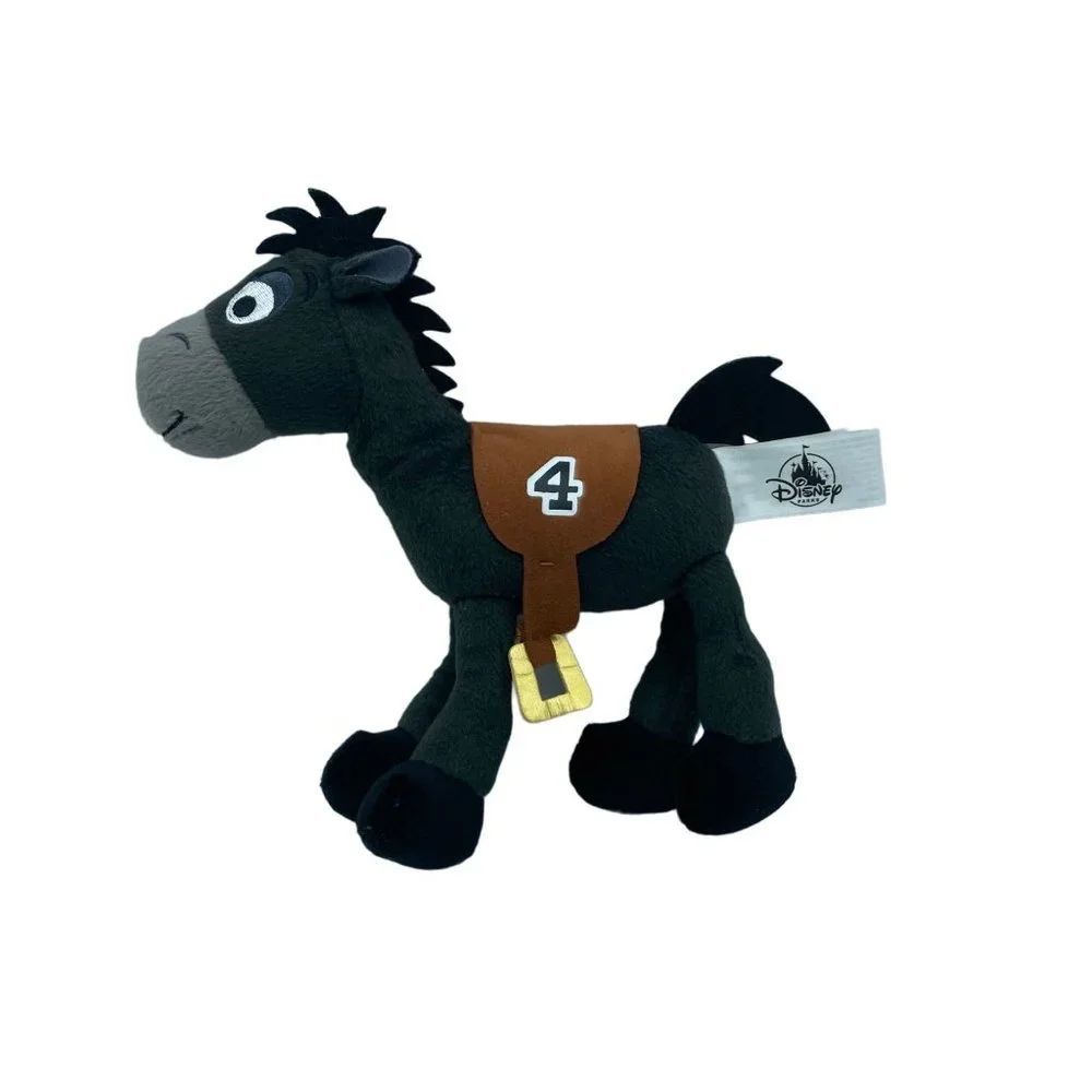Disney‎ Parks Black Race Horse #4 Toy Story Bullseye Plush Stuffed Animal Toy 9”